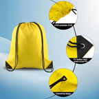 PLULON 15 Pcs Yellow Drawstring Bags, Drawstring Backpack Bulk, Modern Casual Gym Backpack Bags for Yoga Traveling Outdoor Sports