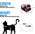 ZaneSun Cat Carrier,Soft-Sided Pet Travel Carrier for Cats,Dogs Puppy Comfort Portable Foldable Pet Bag Airline Approved (Medium-LightPink)