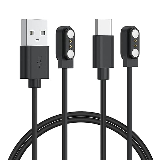 Vancle 2 Pack VeryFit Smartwatch Charger Cable, Magnetic USB Charging Cable for Veryfit Smart Watch ID205L, ID205U, IDW28, ID207, IDW13, IDW15, IDW19, ID208 Plus, ID208BT, ID206 and More