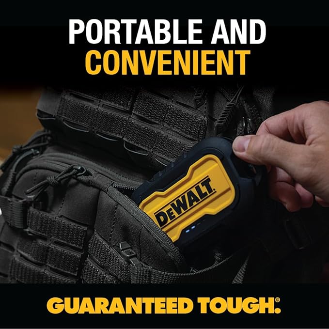 DEWALT Heavy Duty Portable Charger, Power Bank, Travel Worksite 10,000 mAh Battery Pack with USB-C Port for iPhone 17/16 Plus Pro Max, iPhone 15/14/13, Samsung Galaxy
