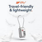 TSA Accepted Luggage Travel Lock, Set-Your-Own Combination Lock for School Gym Locker, Luggage Suitcase Baggage Locks, Filing Cabinets, Toolbox, Case (Silver, 2 Pack)