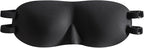 ALASKA BEAR Sleep Mask 2 Straps, Deep Concave Molded Foam Mask with Convex Eye Cups and Light Blocking Nose Contour, Two Adjustable Elastic Bands Stay on Head w/o Slipping, Black