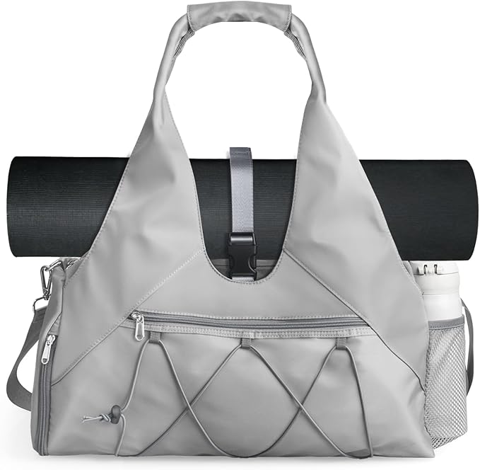 Forestfish Gym Bag For Women With Yoga Mat Holder & Shoe Compartment & Wet Dry Storage Pocket & Adjustable Strap