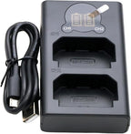 Dual Slot Fast Charger for NP-FZ100 Battery, Compatible with ZV-E1/A7M4/A7M3/A7C/A7R3/A7R4/A6600/A6700, Micro USB and Type-C Dual Charging, Portable Outdoor Design, Efficient Safety Protection