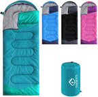oaskys Camping Sleeping Bag - 3 Season Warm & Cool Weather - Summer Spring Fall Lightweight Waterproof for Adults Kids - Camping Gear Equipment, Traveling, and Outdoors