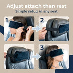 SeatSleeper Travel Pillow Alternative Stops Bobbing | Airplane Head Straps and Car Support Band | Great on Travel Upright | Super Comfy Neck Support | Small & Compact