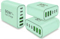 90W GaN USB C Charger Block [3 Pack],6-Port USB C Wall Charger Fast Charging 45W PD Power Adapter for MacBook Air/iPad Pro/iPhone 17Pro Max/Samsung Galaxy S24 Ultra/Tabs for Home Travel