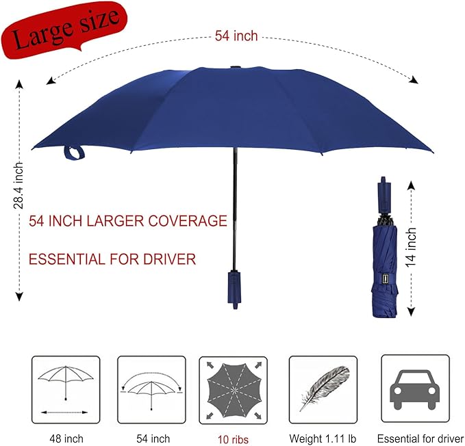 LANBRELLA Umbrella Windproof Compact Travel Umbrella Auto Open Close for Rain