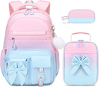 DIGOBAY Backpack for Girls, 3PCS Girls Backpack for School with Lunch Bag Pencil Case, Cute Kids Teens Bookbag for Kindergarten Elementary Preschool Middle School