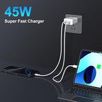 iPhone 17 16 15 Charger Fast Charging, 45W Dual USB C Android Phone Charger Block with 6FT Long Type C Cable Cord for Apple iPhone 17/Pro/Pro Max/Air/16/15 Plus/iPad/S26 Ultra/S25/S24/S23/S22(White)