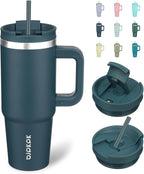 BJPKPK 30 oz Tumbler With Handle Insulated Tumblers With Lid And Straw Stainless Steel Thermal Cup,Navy Blue