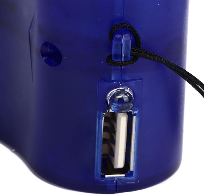 Hand Crank USB Phone Charger for Outdoor Activities - Portable Emergency Manual Charger (Blue)
