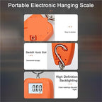 Luggage Weight Scale, Portable Electronic Luggage Scale Multifunctional Digital Scales LCD Display Travel High Accurate Handheld Weighing Tool,for Travel(Orange)