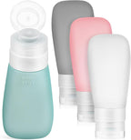 4 Pcs 60ml Travel Squeeze Bottles for Toiletries, Refillable Pvc Sample Bottles with Caps, Leakproof Dispenser Containers for Shampoo, Lotion, and Liquid Packing