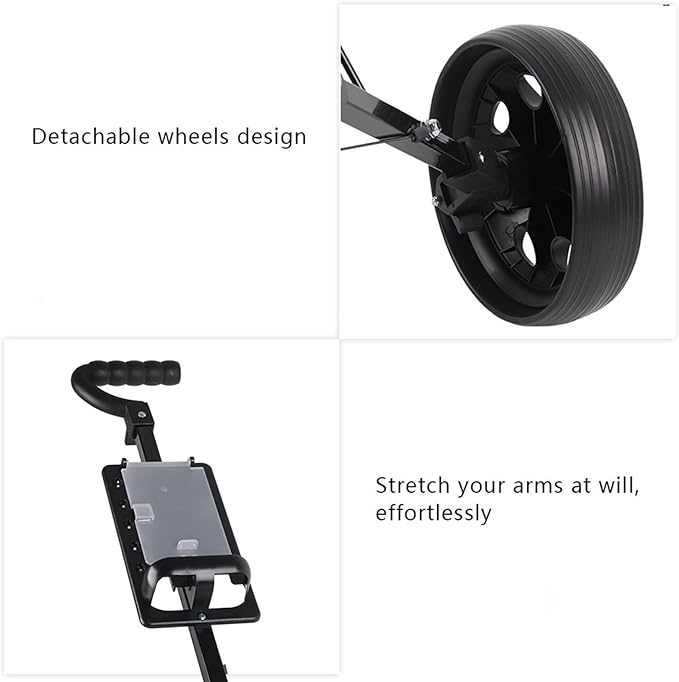 Alomejor Foldable Trolley, Lightweight Sturdy 2 Wheel Push Pull Cart with Detachable Silent Wheels, for Holding Bag Up to 40kg