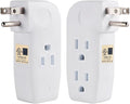3 Outlet Wall Adapter, UL Listed 1875W/15Amps 3-Prong Grounded Vertical Outlet to The Side, Wall Plug Side Access Adapter, 3 Way Power Splitter Outlet Extender Tap, White (2 Pack), FM-LA30-W