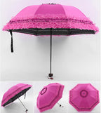 WANLIAN Folding umbrella Travel Umbrella Folding UV Resistance Lace Parasol Umbrella Sun Umbrella For Women Girls sunshades with lace decoration