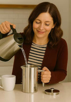 VIA CREMA French Press Coffee Maker, Stainless Steel, 800ml/27oz