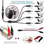 Universal Power Supply 3V~24V 6A 144W Adjustable Variable 3V 5V 9V 12V 18V 20V 24V AC/DC Adapter Charger, 100V-240V AC to DC Converter with 14 Tips, Polarity Converter and 4-Way Power Splitter Cable