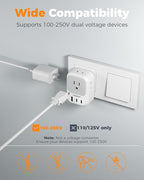 Italy Travel Plug Adapter 2 Pack, TESSAN Type L Adapter for Travel with 4 Outlets 3 USB (2 USB-C), Power Adaptor for US to Italy Chile Rome Uruguay Milan Libya