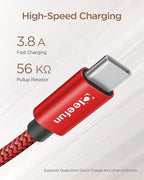CLEEFUN Short USB C Cable 1ft, 5-Pack USB A to Type C Charger Cord Fast Charging for iPhone 17 16 15 Pro Max Air Plus, for Samsung Galaxy S25 S24 S23 S22 S21 S20 A17 A16 A15 A56 A55 A26 A35 A36 A71