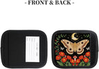 2 Pack Luggage Handle Wrap with Travel Tags - Non-Slip Protective Cover Soft Handle Grips Covers for Suitcase(Moon Butterfly Flower)