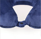 GDEOUP Travel Pillow - Memory Foam Neck Pillow Support Pillow,Luxury Compact & Lightweight Quick Pack for Camping,Sleeping Rest Cushion (Navy Blue)