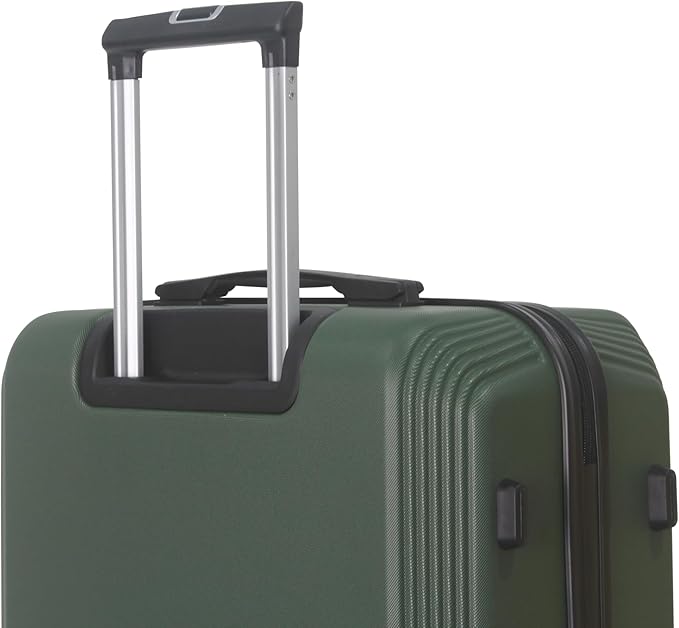 3-Piece Luggage Set 3 (20"/24"/28"), Hardside Suitcases with 8 Spinner Wheels, Scratch-Resistant ABS Shell, set2, set3 Travel Suitcase, TSA Lock (Minimalist Design, Green)