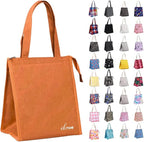 iknoe Insulated Lunch Bag for Women & Adults, 9L Foldable Wide-Open Cooler Bag with Pockets, Leakproof & Portable, for Picnic, Office, Beach(Orange)