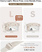 Pritent Fanny Packs for Women Cross Body Bag Waterproof Belt Bag with Adjustable Strap and Zipper Back Pocket Small Crossbody Bags Fashion Waist Packs for Workout Travelling(Strawberry Beige, Large)