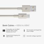 Beats USB-A to USB-C Woven Cable Fast Charging Durable and Tangle-Free Design Compatible Charger for Apple & Android Devices (1.5 m, 5 ft) - Surge Stone