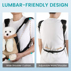 Dog Backpack Carrier, Pet Sling Front Backpack for Small Medium Dogs 10-16 Lbs, Legs Out, Adjustable Wearable Puppy Chest Travel Bag, Thick Straps & Cushion, Easy-Fit for Hiking/Walking/Camping