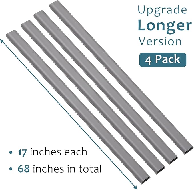 ZhiYo Wire Covers for 2 Cords, Wire Hider on Wall Mounted, 68in Cord Cover Kit, Cable Cover Paintable, Cable Concealer for Extension Cord, Ethernet Cable, Speaker Wire Hider, Grey W0.7in H0.4in