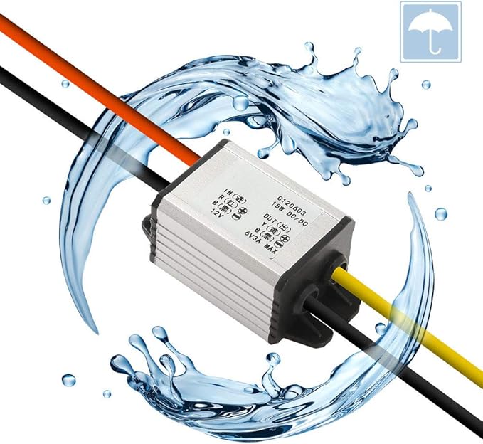 5Pcs 12V to 6V Car Power Voltage Converter DC 9V-22V 12V to 6V Buck Voltage 3A 18W Waterproof DC Step Down Volt Module Power Supply Board Compatible with Car Vehicle Automotive LED Display Radio
