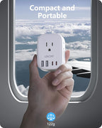 LENCENT 2 Pack US to UK Ireland Travel Plug Adapter,Grounded Type G Adapter For Travel with 4 Outlets 4 USB Ports (2 USB C), Power Plug for USA to Dubai Scotland British London England Hong Kong