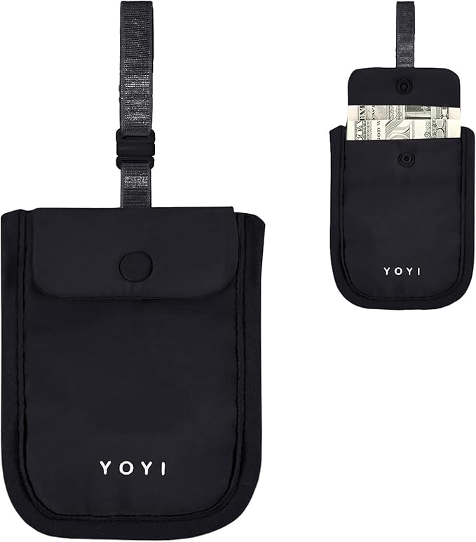 YOYI YOYI RFID Undercover Bra Wallet,Travel Pouch,Secret Pocket - Credit Cards & Money & Valuables with Adjustable,Elastic Strap Suitable for All Bra Sizes