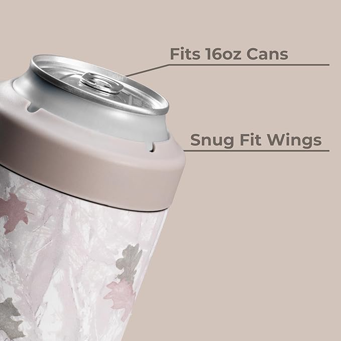 HydroJug Standard Can Cooler - 2-in-1 Insulated Can Cooler Cup - Stainless Steel Can Holder with Non-Slip Rubber Base - Screw-Top Lid - Dishwasher Safe - 16oz, Camo