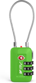 TSA Accepted Luggage Travel Lock, Set-Your-Own Combination Lock for School Gym Locker, Luggage Suitcase Baggage Locks, Filing Cabinets, Toolbox, Case (Green, 1 Pack)
