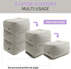 Inflatable Foot Rest for Under Desk at Work, Travel Footrest Pillow for Long Airplane Flights-Adjustable Blow Up Leg Rest Outdoor Foot Stools Ottoman, Seat Extender