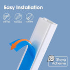 YesBes 116in Cord Hider Kit, Cord Covers for Wires on Wall, Paintable Cable Raceway, Cord Hider for Wall Mount tv, tv Cable Hider Wall kit, Wire Covers for Cords, W0.96in X H0.57in, White