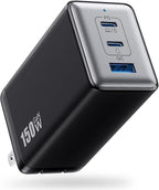 150W USB C Charger Block,GaN III Compact Foldable Wall Charger 3 Port Fast Charging Station,PD QC PPS Portable USB C Hub 100W Laptop Adapter for MacBook Pro/Air,iPad,iPhone 17/Pro,Galaxy S24,Dell etc