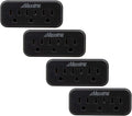 Maxxima 3 Grounded Multi Outlet Adapter Wall Plug - Outlet Extender Wall Tap, Turns 1 Outlet into 3, Indoor 3 Way Plug Splitter - Black - 4 Pack