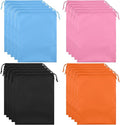Shoe Bags for Travel, 15.7" x 11.8" Travel Shoe Bags for Packing, Large Waterproof Portable Drawstring Travel Shoe Storage Bag Travel Essentials Women for and Men (Orange & Black & Pink & Blue)