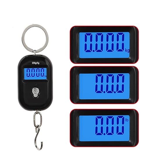 Luggage Weight Scale, 5pcs 25kg Digital Hanging Scale Portable Hook Scale Electronic LCD Travel Suitcase Luggage Bag Weight mini Scales,for Travel(Black)