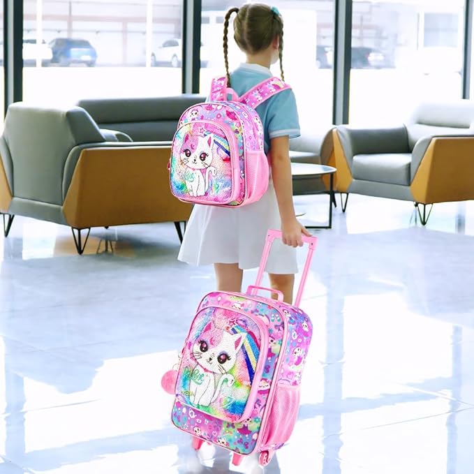 KLFVB Kids Luggage for Boys Girls, Cute Rolling Wheels Suitcase for Toddler, Children Travel Carry on Suitcase
