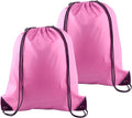 PLULON 2Pcs Drawstring Bags Bulk Pink Drawstring Backpack String Backpack Cinch Sack Sport Gym Backpack Bags for Yoga Traveling Outdoor Sports