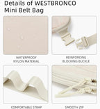WESTBRONCO Fanny Packs for Women Men, Belt Bag with 4 Zipper Pockets, Fashion Waist Packs, Lightweight Crossbody Bags with Adjustable Strap for Workout/Running/Hiking (Beige)