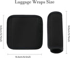 2 Pack Luggage Handle Wraps for Suitcase, Bright Color Comfort Soft Handle Covers (Black)