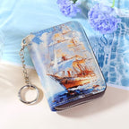 FurArt Zipper Wallet Women, RFID Blocking Credit Card Wallet, Business Card Holder, Compact Size KeyChain Wallet