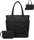 LOVEVOOK Tote Bag for Women, Puffer Work Travel Handbag with Zipper for Teacher Nurse, Quilted Cute Laptop Shoulder Gym Bag